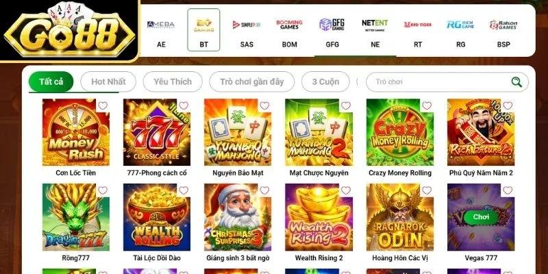 Giới thiệu sảnh game BT Gaming