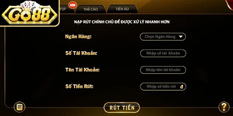 Giới thiệu tổng quan về quy trình rút tiền Go88